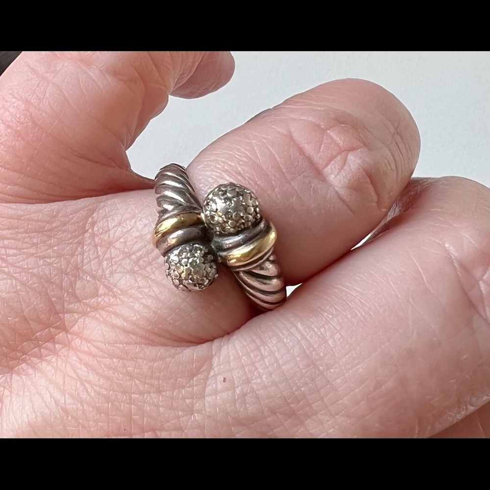 David Yurman Diamond Bypass Ring Sz 7